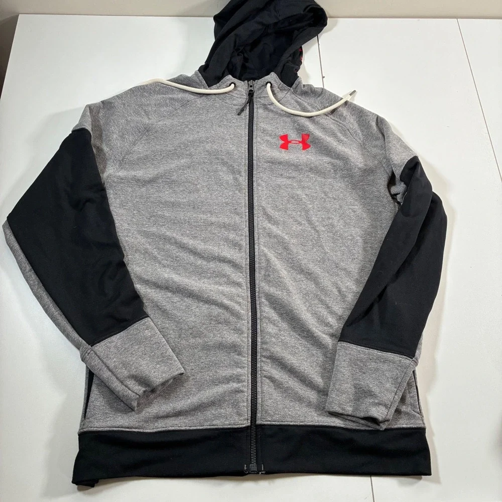 Under Armour Muhammad Ali Hoodie Medium Grey Black Full Zip UA Boxing Jacket - Picture 3 of 11